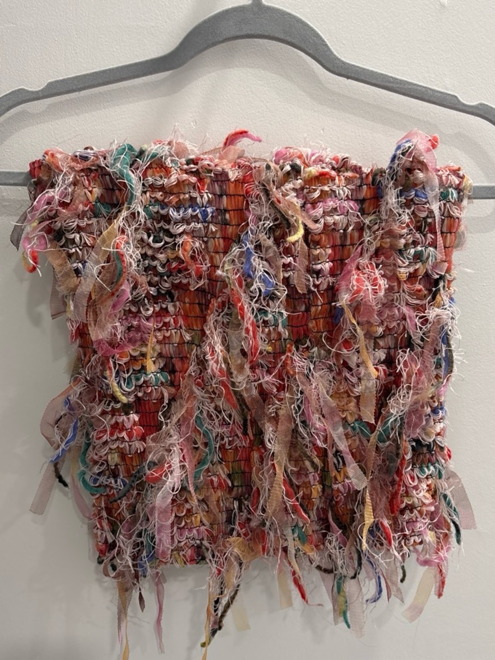 Cider Multicolor Fringed Knit Pencil Skirt — Pink Dominant